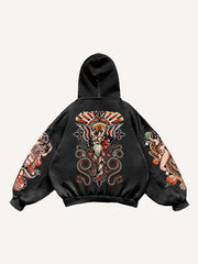 Retro Girl Tattoo Sexy Print Sweatshirt