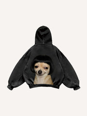 Funny and cute dog head sweatshirt with small side part