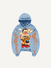 Hand-painted Fuwa hoodie attracting wealth and fortune