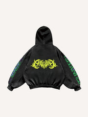 Cyber Art Textured Hand-Painted Print Sweatshirt