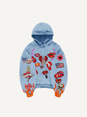 Sexy trendy red lip sweatshirt