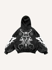 Skull AK hand-painted hip-hop sweatshirt
