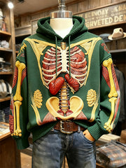 A quirky eccentric Santa Claus anatomical human body print sweatshirt