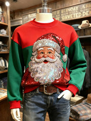 A kind and sparkly Santa Claus crew neck sweatshirt