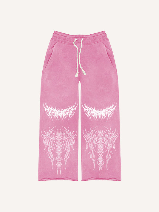 Retro dark style printed double-sided Pants