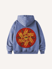 Eyes of a Hundred Turns and Thousand Turns Washed Trendy Hoodie