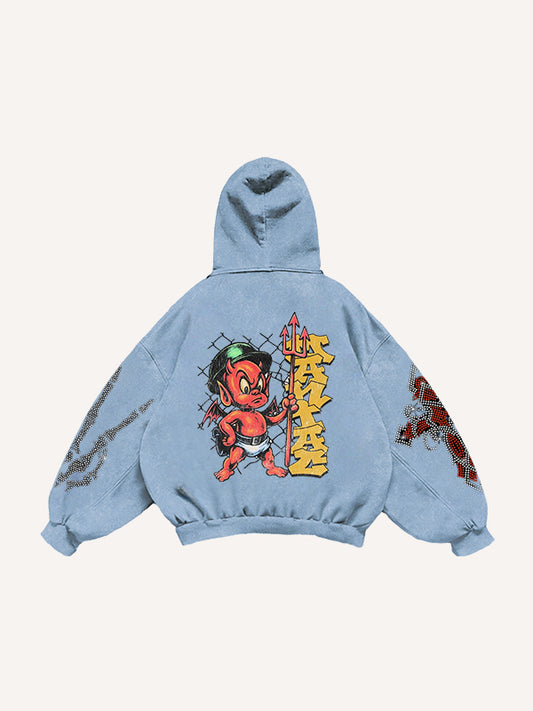 Angel or Devil Street Print Sweatshirt