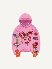 Sexy trendy red lip sweatshirt