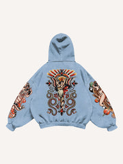 Retro Girl Tattoo Sexy Print Sweatshirt