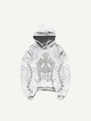 Rhinestone Heavy Industrial Light Luxury Hooded Sweatshirt