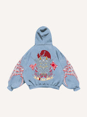 Double Flag Lion Hand-Painted Limited Edition Sweatshirt