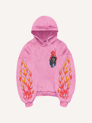 Flame Devil Tattoo Style Print Sweatshirt
