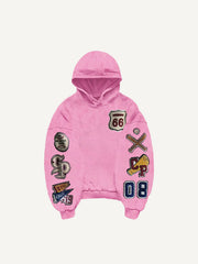 Patchwork distressed fashion authentic sweatshirt