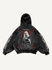 Hand-painted dark witch textured sweatshirt