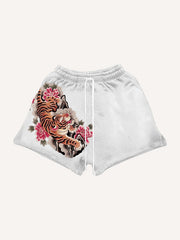 Trendy retro tattoo style HD print shorts