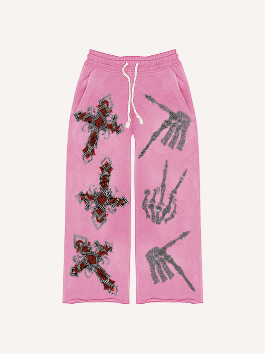 Angel or Devil Street Print Pants