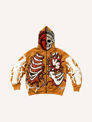 Two-tone skull cool goddess high-definition printed sweatshirt