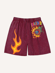 Eye of Hell washed print shorts