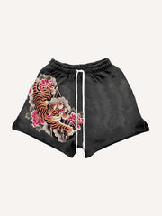 Trendy retro tattoo style HD print shorts