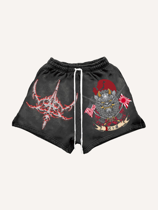Double Flag Lion Hand-Painted Limited Edition Shorts