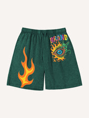 Eye of Hell washed print shorts