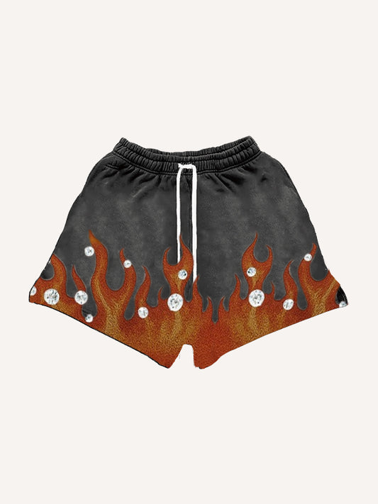 Holy Cross Flame Skull Rap Shorts