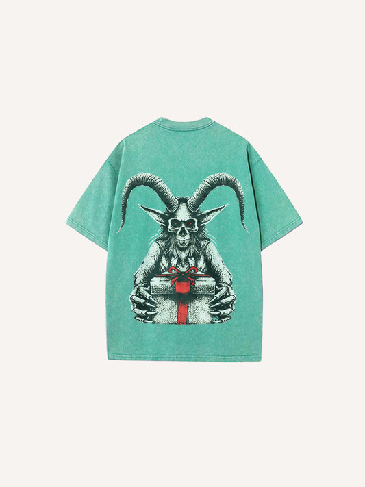 The person giving Christmas gifts isn't necessarily Santa Claus Pure cotton washed short-sleeved shirts