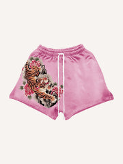 Trendy retro tattoo style HD print shorts