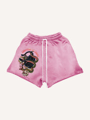 Tattoo-style double-sleeve printed high-end shorts