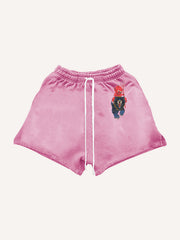 Flame Devil Tattoo Print Shorts