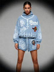 Kraken Skeleton Sea Monster Hooded Sweatshirt