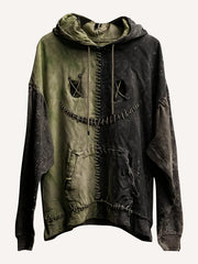 Halloween-style fashionable distressed print sweatshirt