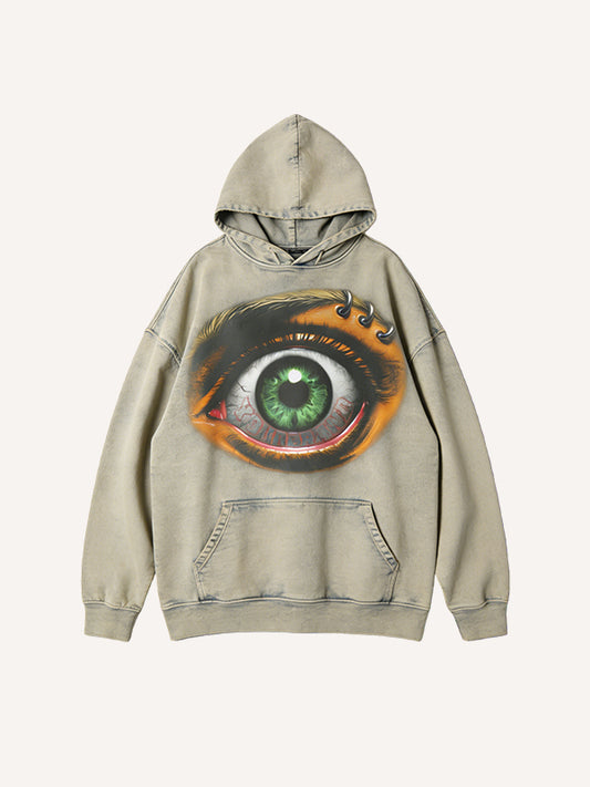 Painful Eyes Print Hoodie