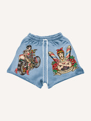 Sexy beauty motorcycle trendy shorts