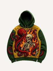 Kraken Skeleton Sea Monster Hoodie