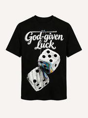 Vintage "God-given Luck" Melting Dice Graphic T-Shirt