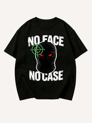 The masked person isn't necessarily wearing a Superman print short-sleeved shirt.