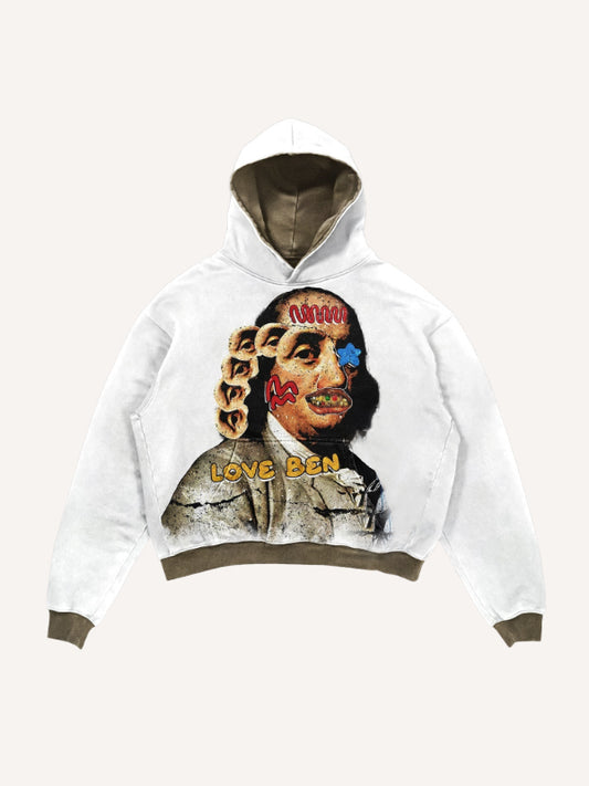 Abstract art US Presidential dollar bill print sweatshirt