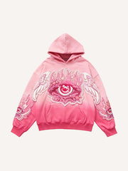 Colorblock All-Seeing Eye and Free Eye Angel Guardian Embroidery Sweatshirt