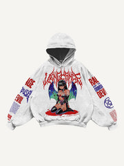 Hand-painted sexy female devil textured sweatshirt