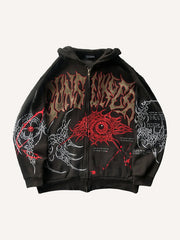 Kapuzenpullover mit Figure&Wing-Grafikdruck und schrägen Taschen