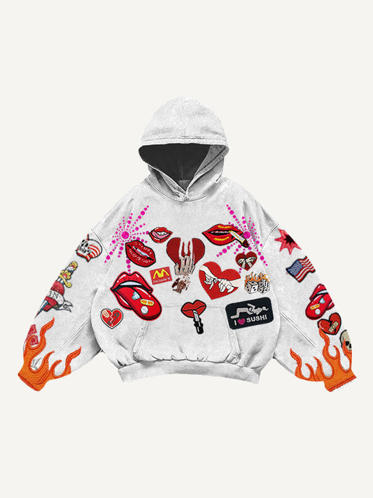 Sexy trendy red lip sweatshirt