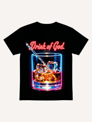 Unisex Neon Drink of God Whiskey On The Rocks Graphic Tee