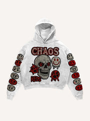 High-end washed sweatshirt with sparkling patch print