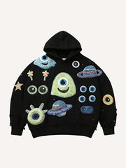 Cute patchwork one-eyed monster fashion sweatshirt