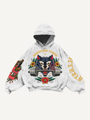 Fitness Barbell Giant Wolf Street Tattoo Sweatshirt