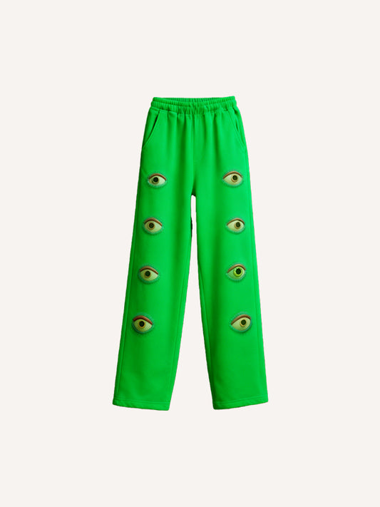 Alien Big-Eyed Monster Spooky Gradient Print Pants