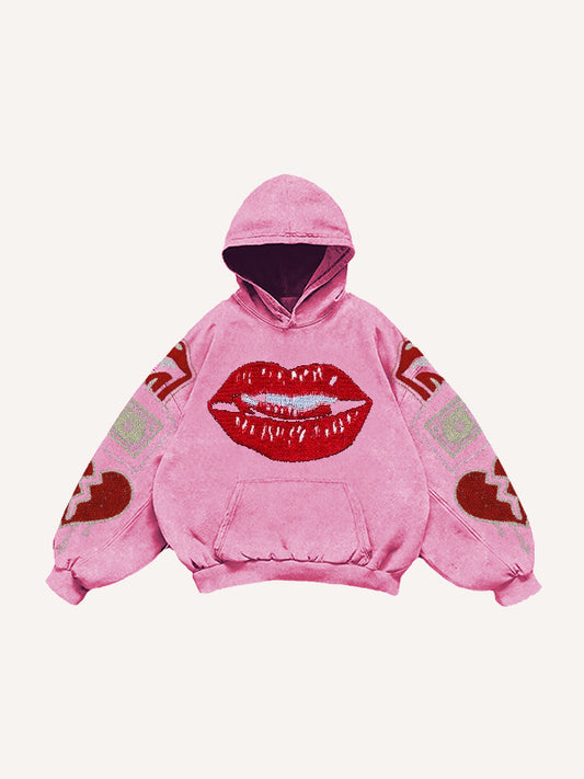 Sexy Monroe girl print distressed street style sweatshirt