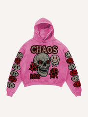 High-end washed sweatshirt with sparkling patch print