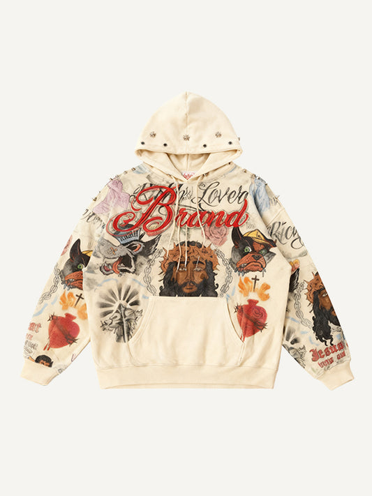 Saints Bless Me Graffiti Fashion Sweatshirt